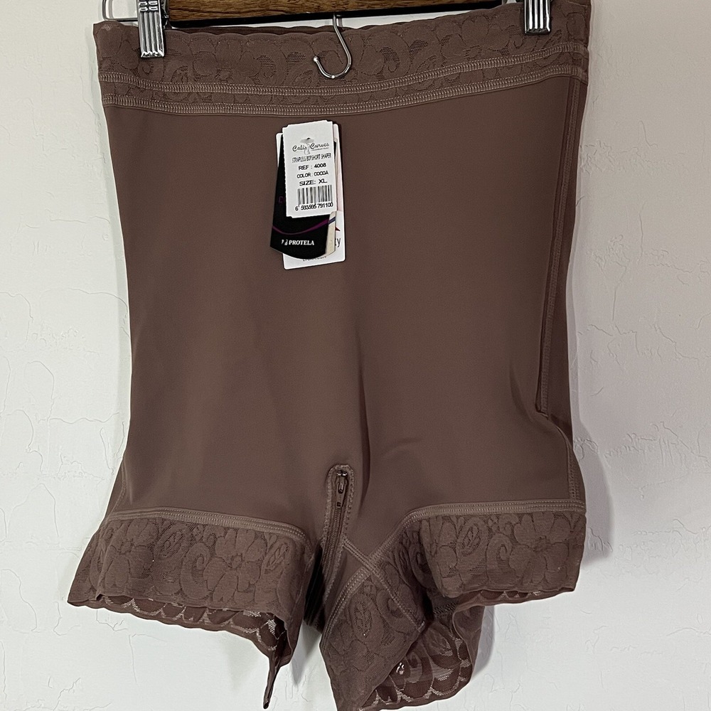cali curves Faja Shapewear Strapless Boy shorts Cocoa Sz XL NWT